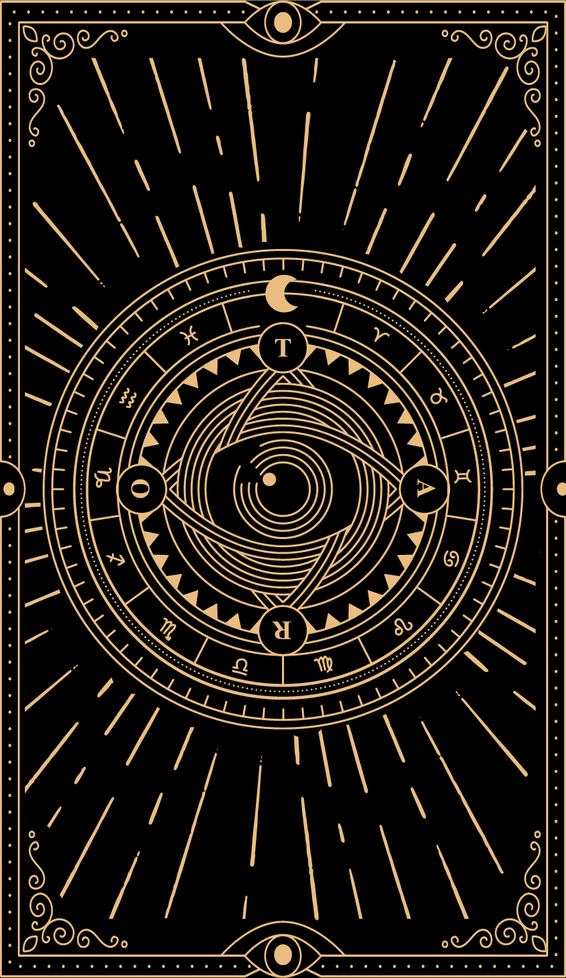 Deck para tarot digital para impressão Black dourado