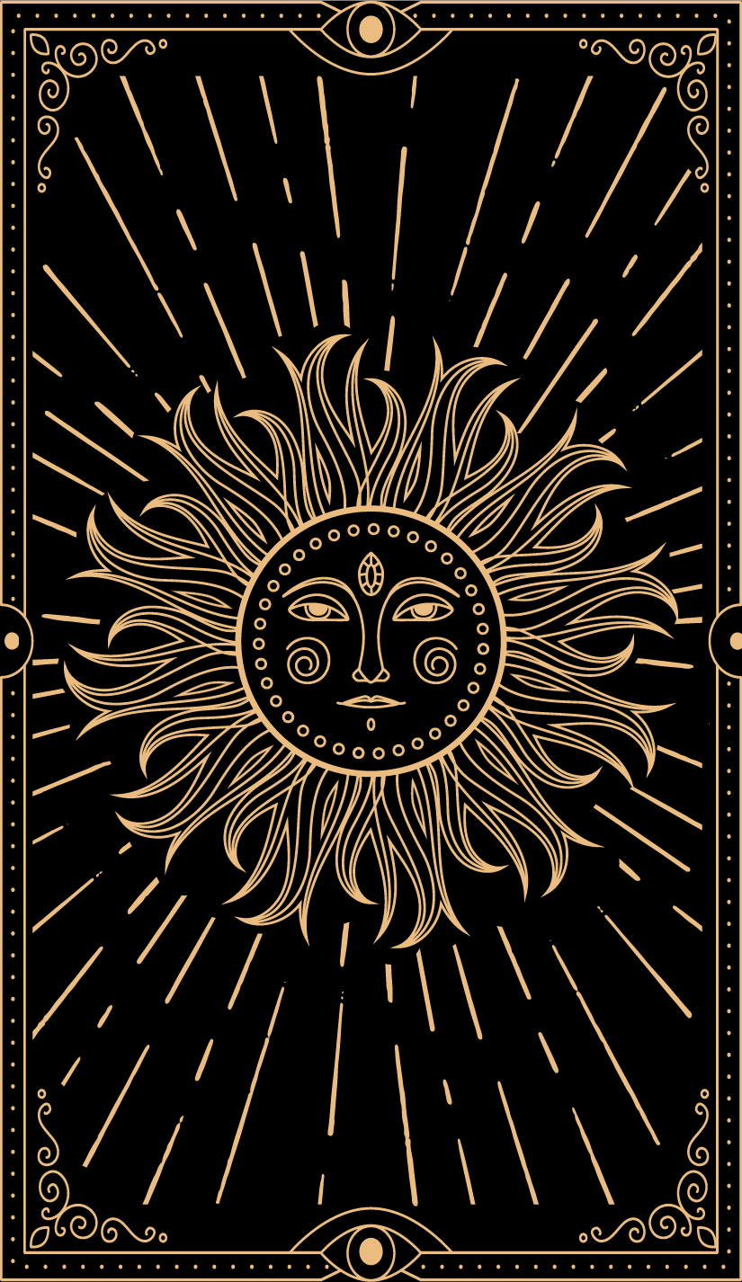 Deck para tarot digital para impressão Black dourado