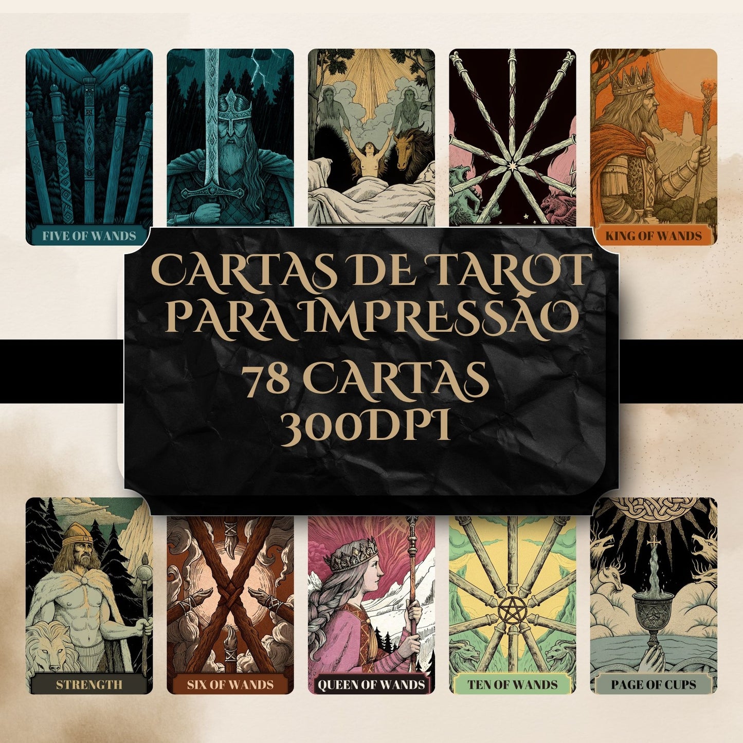 Deck para tarot digital para impressão Narco