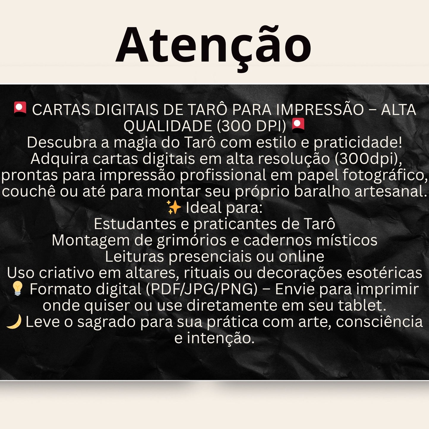 Deck para tarot digital para impressão Gótico
