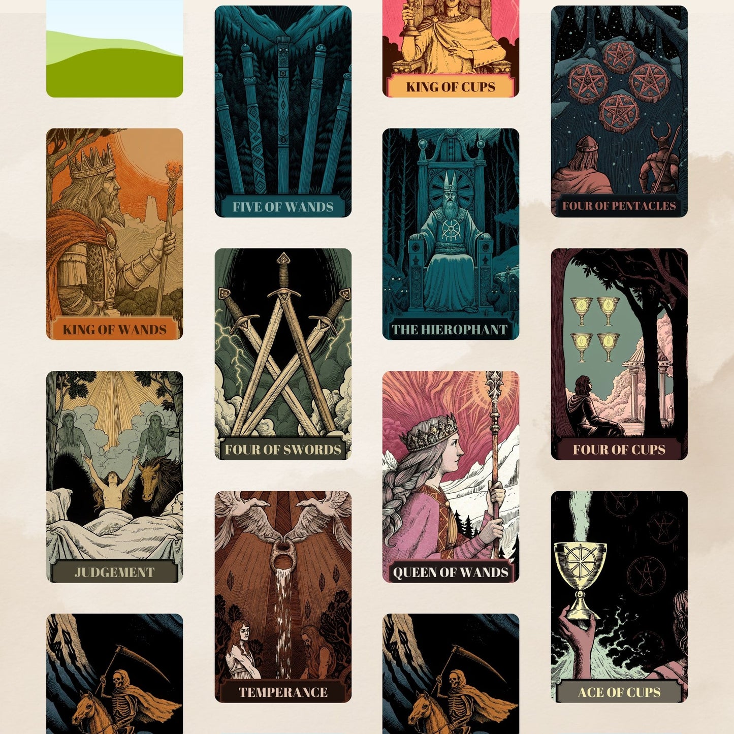 Deck para tarot digital para impressão Narco