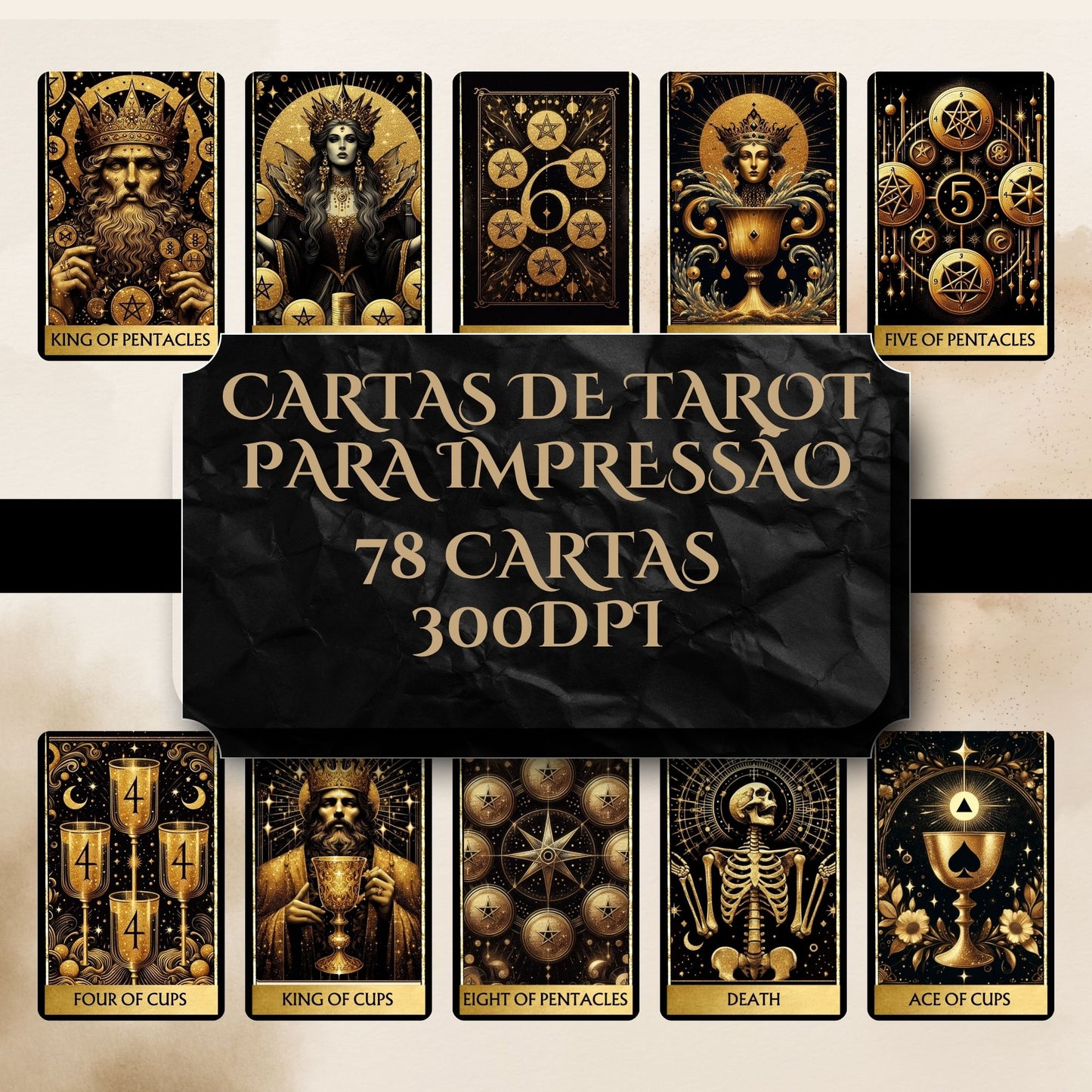 Deck tarot digital Gold Black