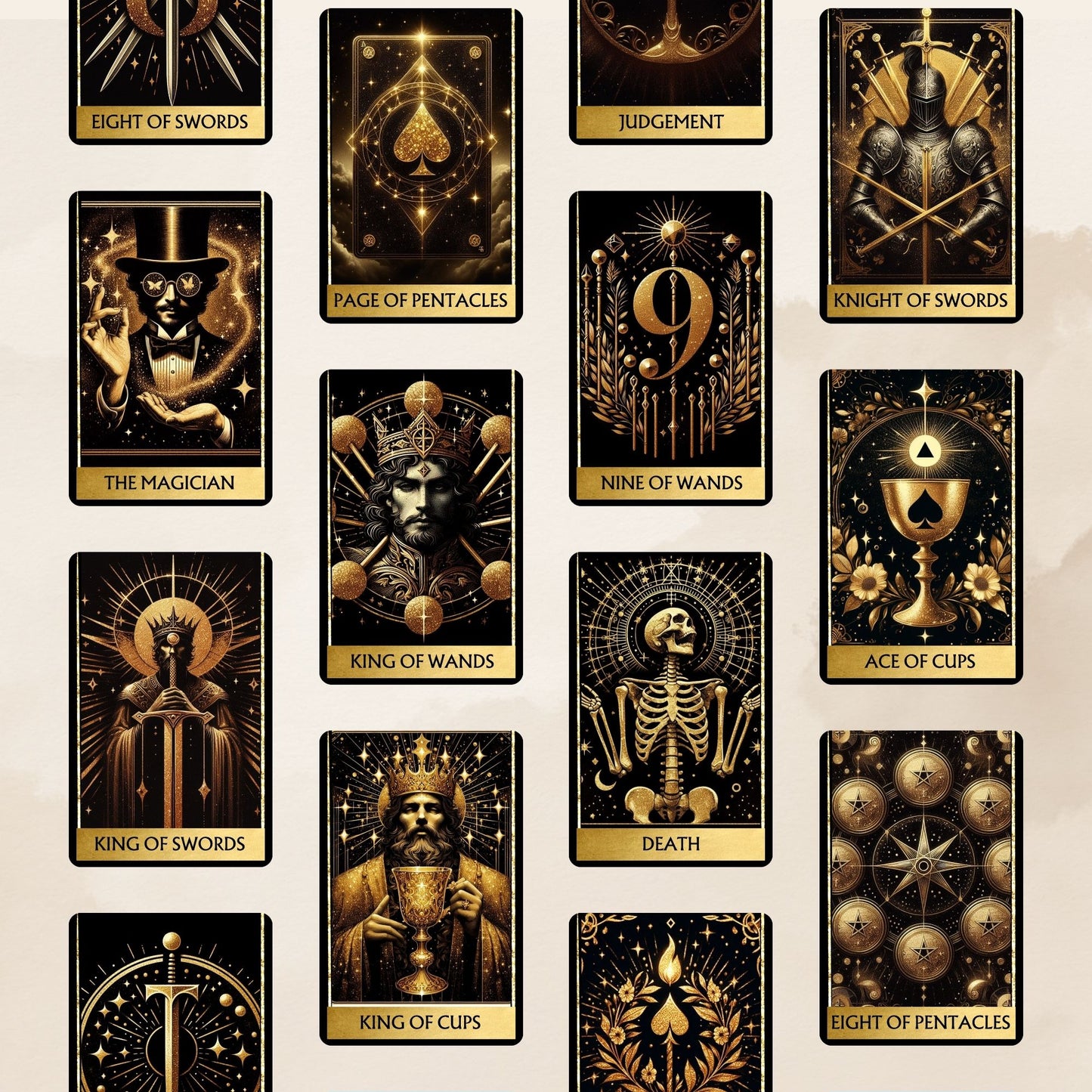 Deck tarot digital Gold Black
