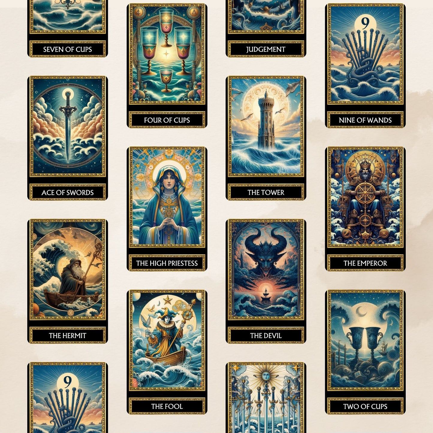 DECK TAROT OCEAN DIGITAL 78 CARTAS