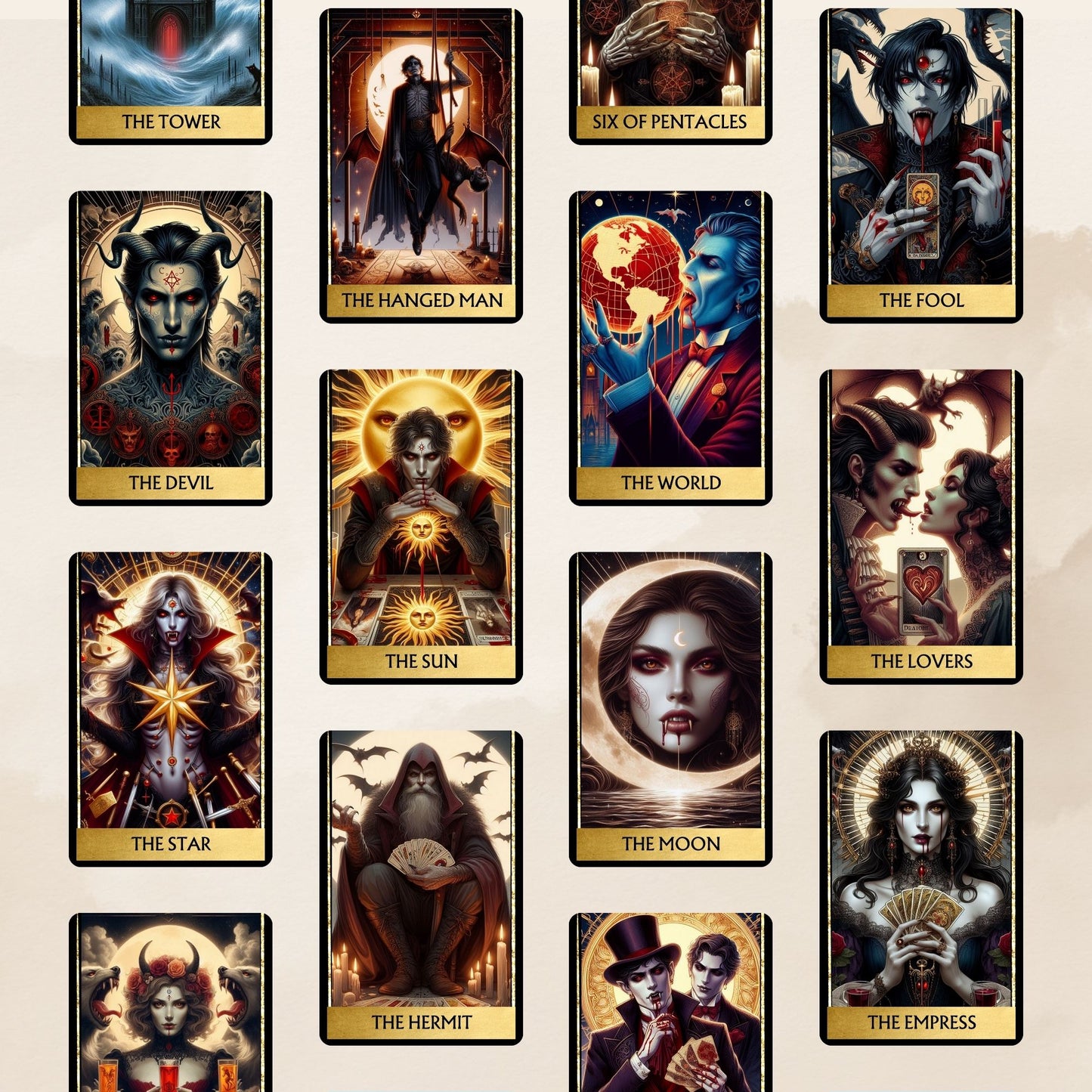 Vampire Tarot Deck Digital 78 cartas