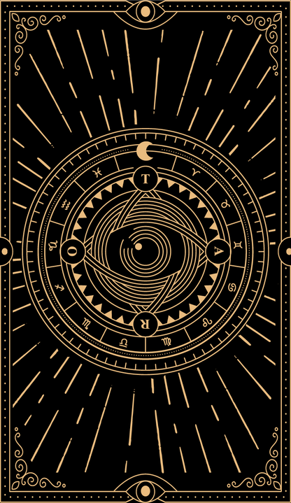 Deck para tarot digital para impressão Black dourado