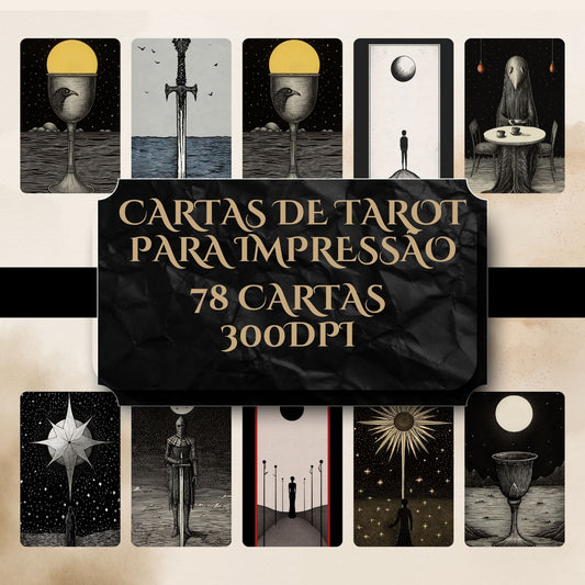 Deck para tarot digital para impressão Black