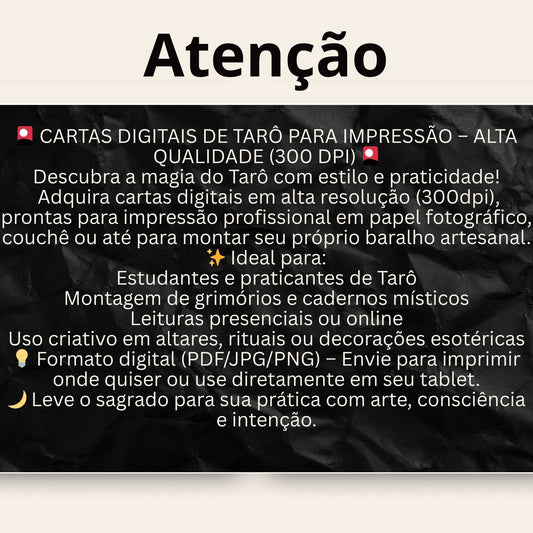 Deck para tarot digital Aquarela efeito  Mão Livre