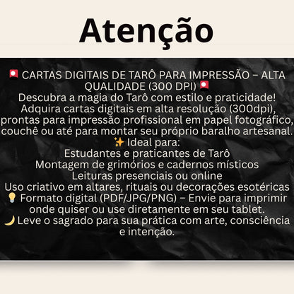 Deck para tarot digital para impressão  Gótico