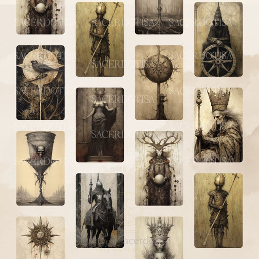 Deck para tarot digital para impressão  Gótico