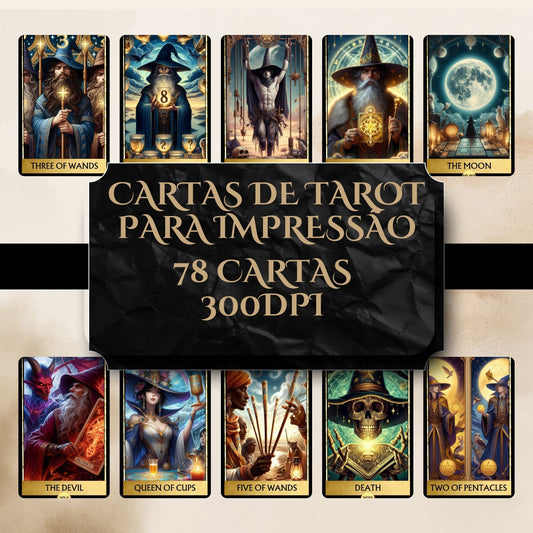 Deck para tarot digital para impressão