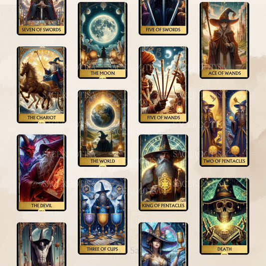 Deck para tarot digital para impressão