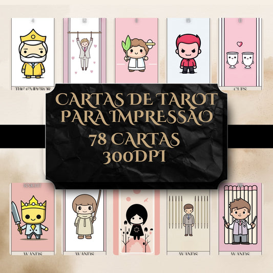 Deck  Kawaii para tarot digital para impressão