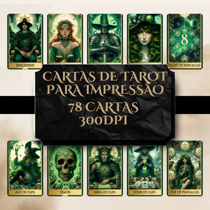 Deck  Tarot Green Witchcraft digital