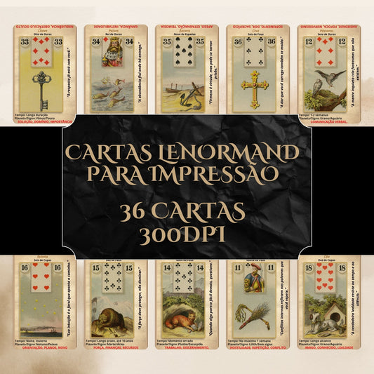 Baralho Lenormand com descrição PDF – 36 Cartas em Alta Resolução